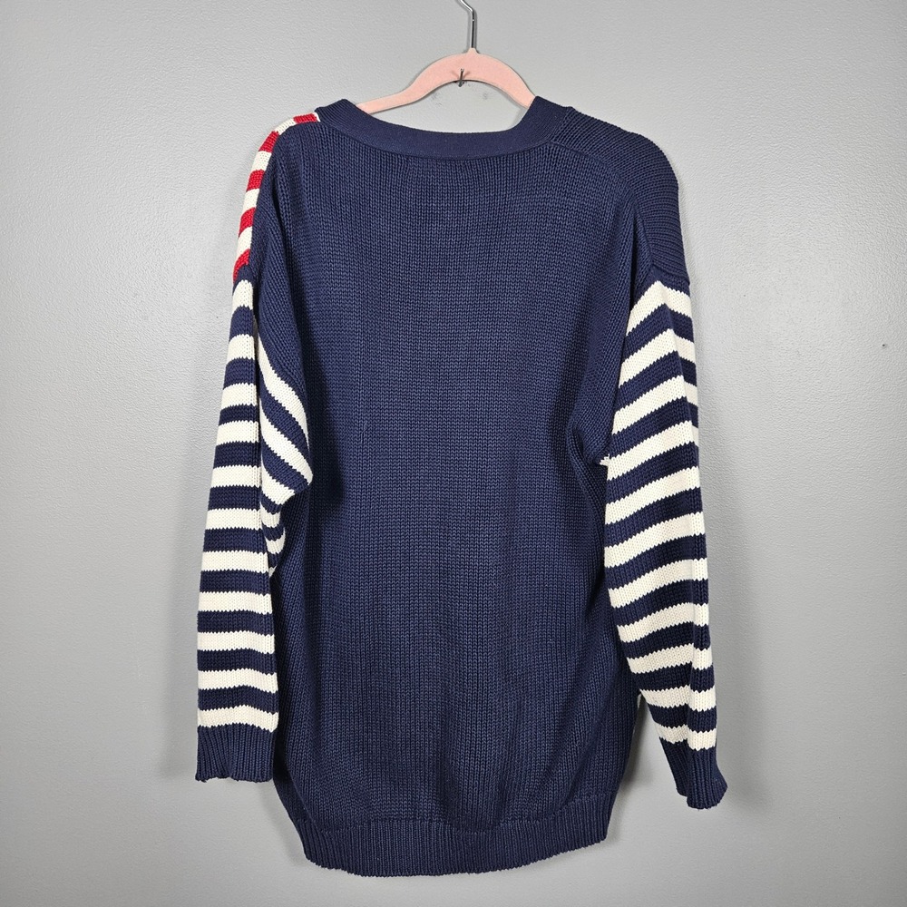 Boston Traders Women's S Vintage Cardigan Sweater Americana Stars Stripes USA - Picture 2 of 7